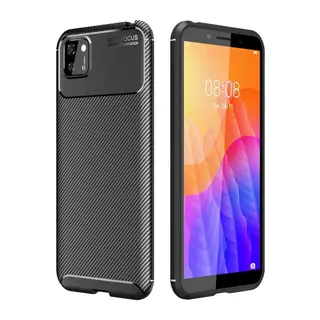 Huawei Y5p Kılıf Auto Focus Karbon Kapak - Siyah