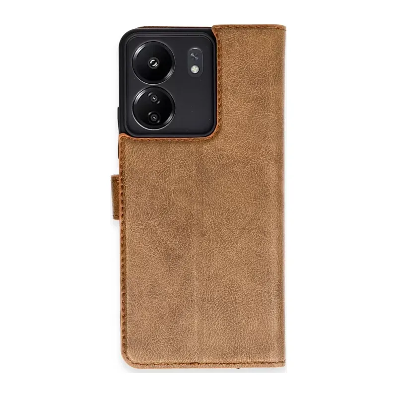 Xiaomi Redmi 13c Kılıf Trend S Plus Kapaklı Kılıf - Taba