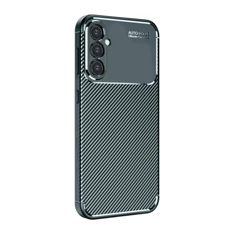 Samsung Galaxy S25 Plus Kılıf Auto Focus Karbon Kapak - Koyu Yeşil