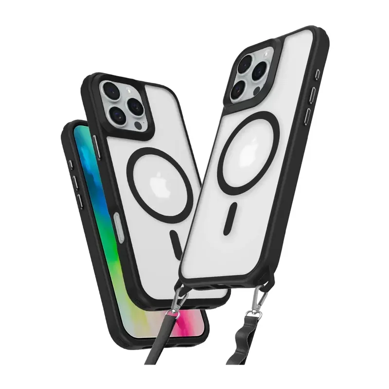 Apple İphone 16 Pro Kılıf Enka Magsafe Silikon Kılıf - Siyah