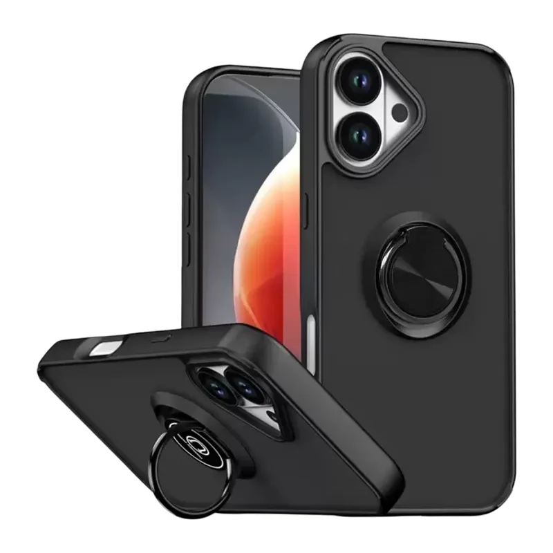 Apple İphone 17 Montreal Yüzüklü Silikon Kapak - Siyah