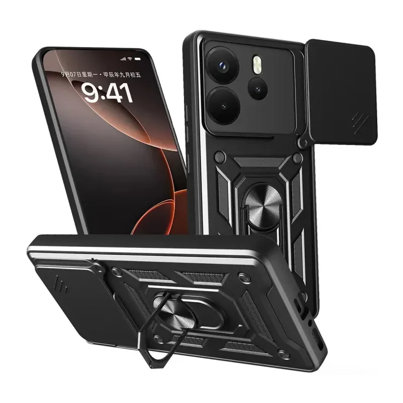 Xiaomi Redmi Note 14 4g Pars Lens Yüzüklü Silikon - Siyah