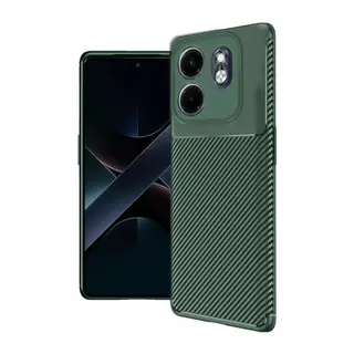 İnfinix Hot 50i 4g Kılıf Auto Focus Karbon Kapak - Koyu Yeşil