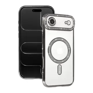 Apple İphone 17 Air Joke Simli Magneticsafe Kılıf - Gümüş