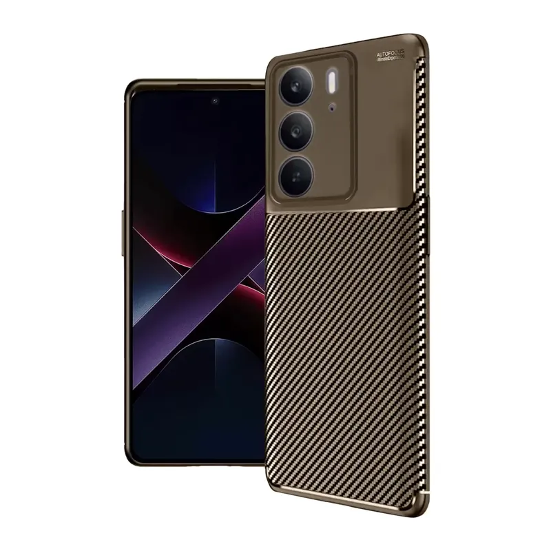 Realme C75 4g Auto Focus Karbon Kapak - Kahverengi