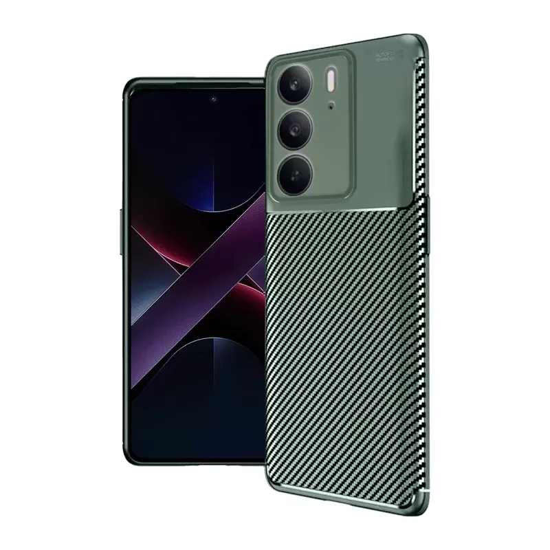 Realme C75 4g Auto Focus Karbon Kapak - Koyu Yeşil