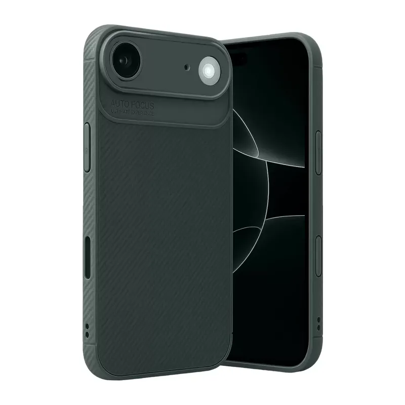 Apple İphone 17 Air Auto Focus Karbon Kapak - Koyu Yeşil