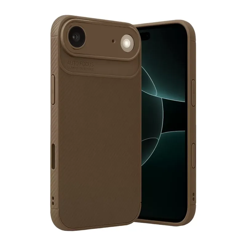 Apple İphone 17 Air Auto Focus Karbon Kapak - Kahverengi