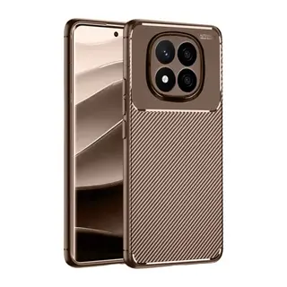 Xiaomi Redmi Note 14 Pro 5g Kılıf Auto Focus Karbon Kapak - Kahverengi