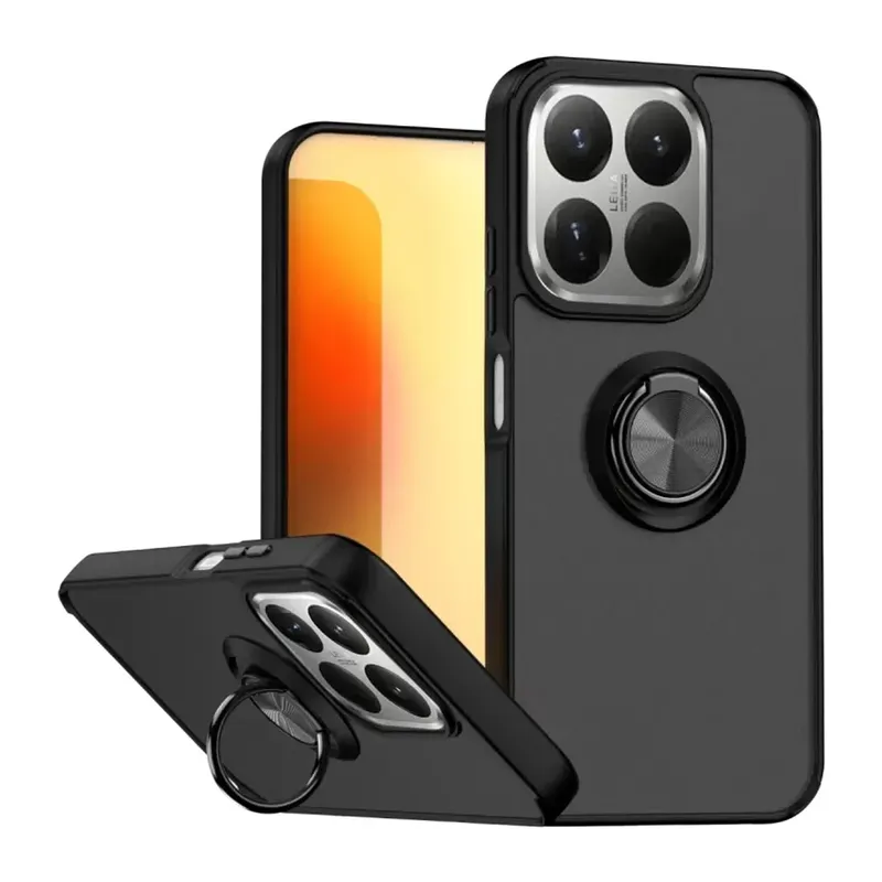 Xiaomi Mi 15t Montreal Yüzüklü Silikon Kapak - Siyah