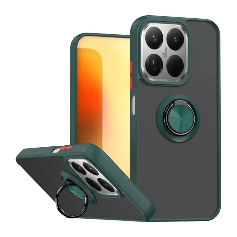 Xiaomi Mi 15t Montreal Yüzüklü Silikon Kapak - Yeşil