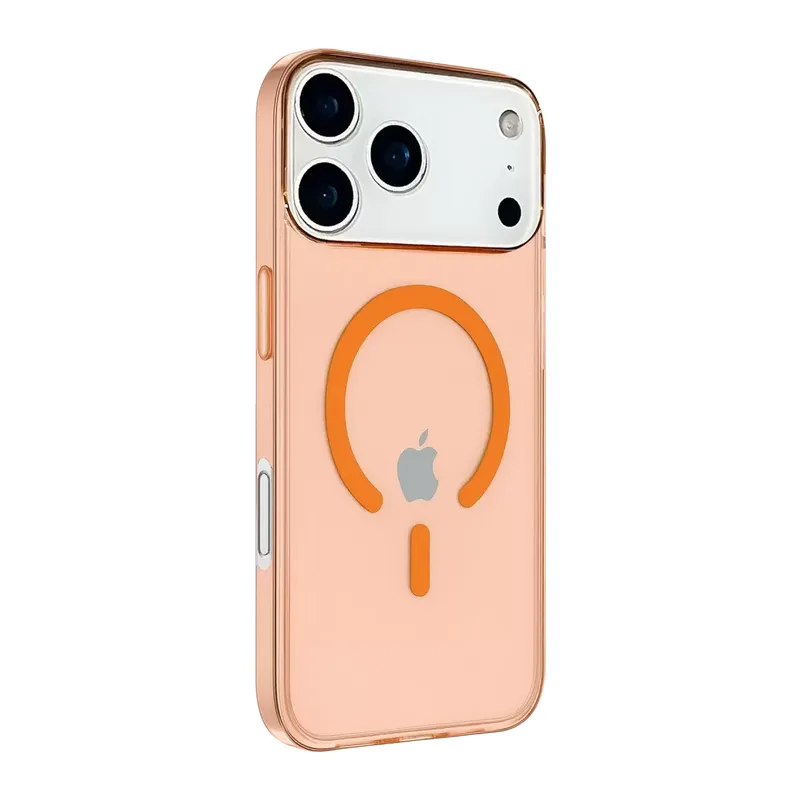 Apple İphone 17 Pro Kılıf Pc Real Magsafe Kapak - Turuncu
