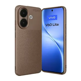 Vivo V60 Lite Auto Focus Karbon Kapak - Kahverengi