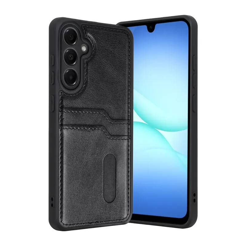 Samsung Galaxy A37 5g Sara Kartvizitli Deri Kılıf - Siyah