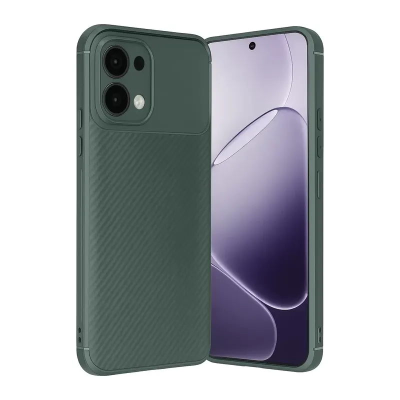 Oppo A6 Pro 4g Auto Focus Karbon Kapak - Koyu Yeşil