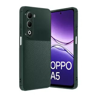 Oppo A5 4g Auto Focus Karbon Kapak - Koyu Yeşil