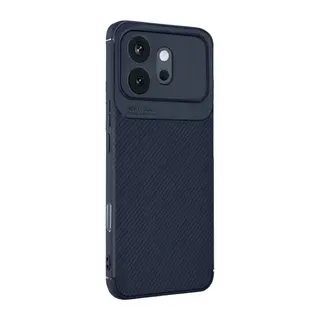 Huawei Honor 600 Auto Focus Karbon Kapak - Lacivert