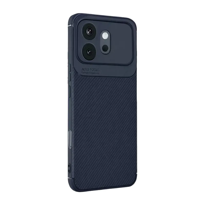 Huawei Honor 600 Auto Focus Karbon Kapak - Lacivert