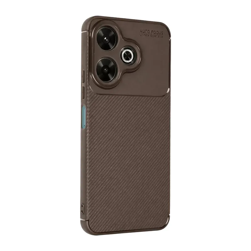 Xiaomi Redmi 13 4g Kılıf Auto Focus Karbon Kapak - Kahverengi