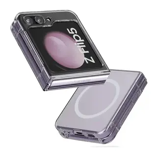 Samsung Galaxy Z Flip 5 Kılıf Magneticsafe Şeffaf Silikon - Şeffaf