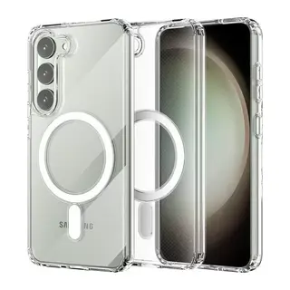 Samsung Galaxy S23 Kılıf Magneticsafe Şeffaf Silikon - Şeffaf