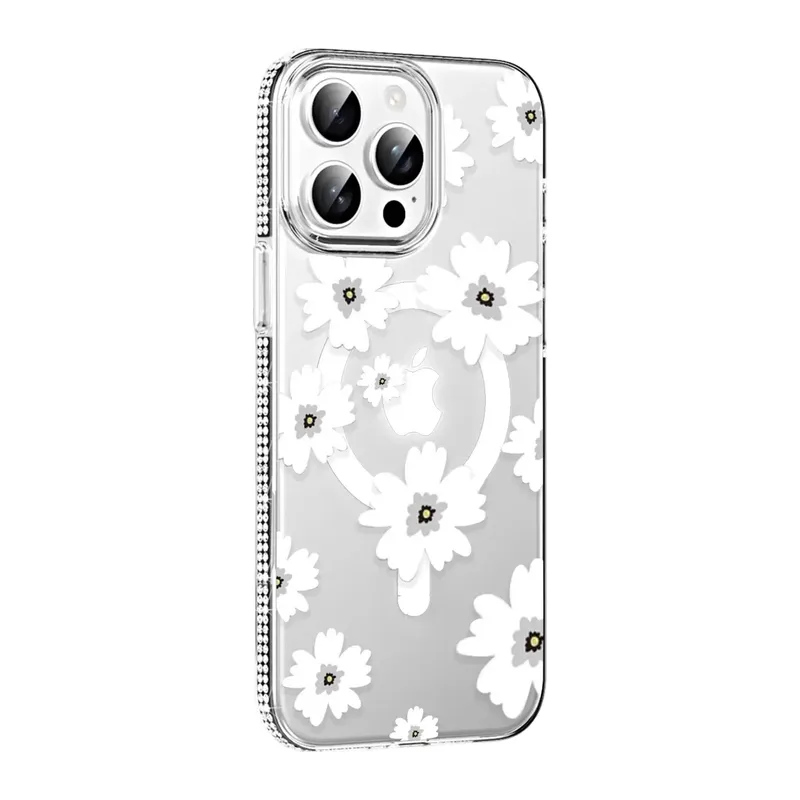 Joko Apple İphone 15 Pro Max Floral Magsafe Kapak - Beyaz