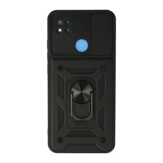 Xiaomi Redmi 9c Kılıf Pars Lens Yüzüklü Silikon - Siyah