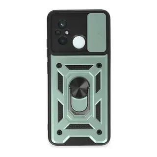 Xiaomi Redmi 12c Kılıf Pars Lens Yüzüklü Silikon - Yeşil