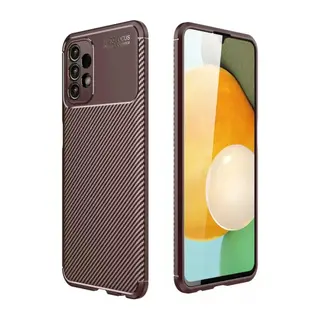 Samsung Galaxy A13 4g Kılıf Auto Focus Karbon Kapak - Kahverengi