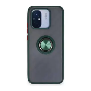 Xiaomi Redmi 12c Kılıf Montreal Yüzüklü Silikon Kapak - Yeşil