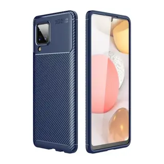 Samsung Galaxy A22 Kılıf Auto Focus Karbon Kapak - Lacivert