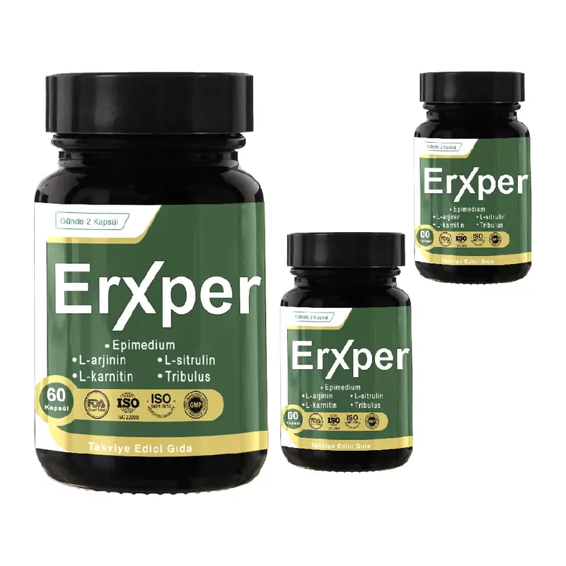Erxper Erkeklere Özel Takviye Edici Gıda 3 Adet (60 Kapsül) –sperm Parametreleri & Performansdestek Kompleksi