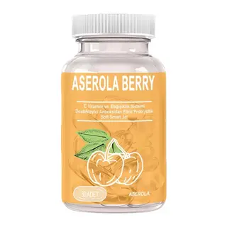 Aserola Berry: 1 Adet Aserola Ekstresi Içeren C Vitaminli Antioksidanlı Probiyotik 30lu Soft Jel Kapsüller