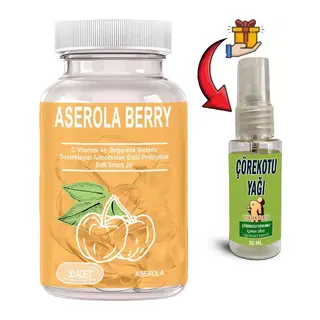 Yoğun Aserola Berry Ekstratlı Probiyotikdetox 30lu Soft Jel Kapsüller + Çörek Otu Masaj Yağı