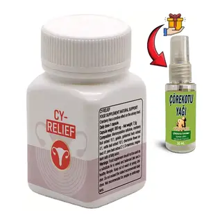 Cy-relief: 1 Adet Amerikan Kızılcığı Ebegümeci Adaçayı C Vitamini Esktarlarıyla Erkeğe Özel Destekleme + 30 Ml Çörek Otu Masaj Yağı
