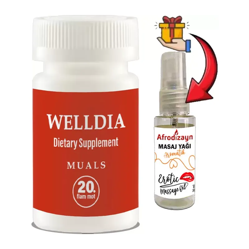 Welldia Pro Prost Caps: Erkeklere Katılıkta Sertlikte Uzun Süren Etkileşim Formüllü 20lı + Afrodizayn Masaj Yağı 30ml