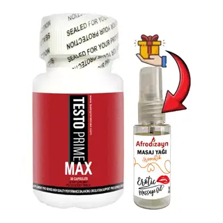 Testoprime: 1 Adet Erkeklere Sexözel 30 Lu Destek + 30 Ml Afrodizayn Masaj Yağı