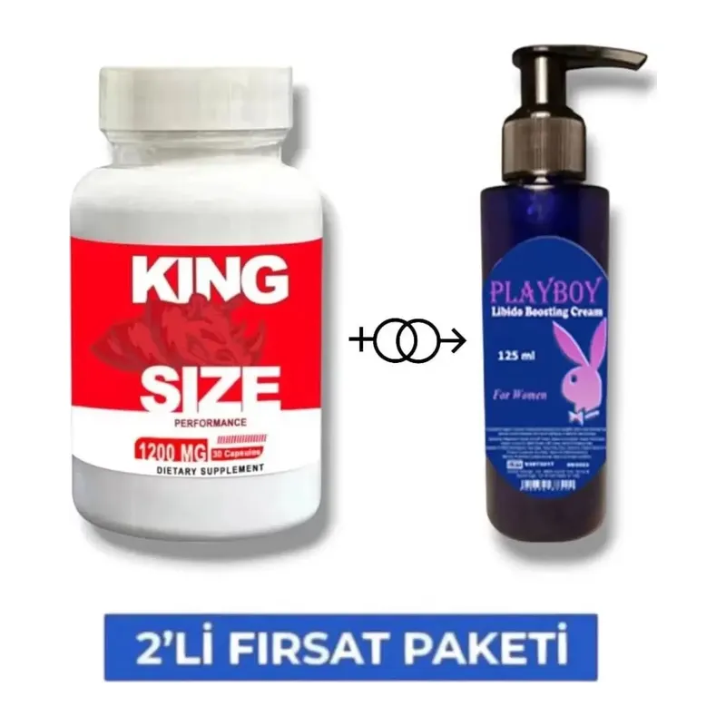 King Size Erkeklere Özel 30'lu + Playboy Libdo Arttrc Krem 125 Ml