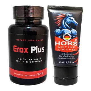 Eroxplus Erkeklere 30lu Özel Kaps + Hors Active Cream 50 Ml Erkek Katılaştırıcı Krem