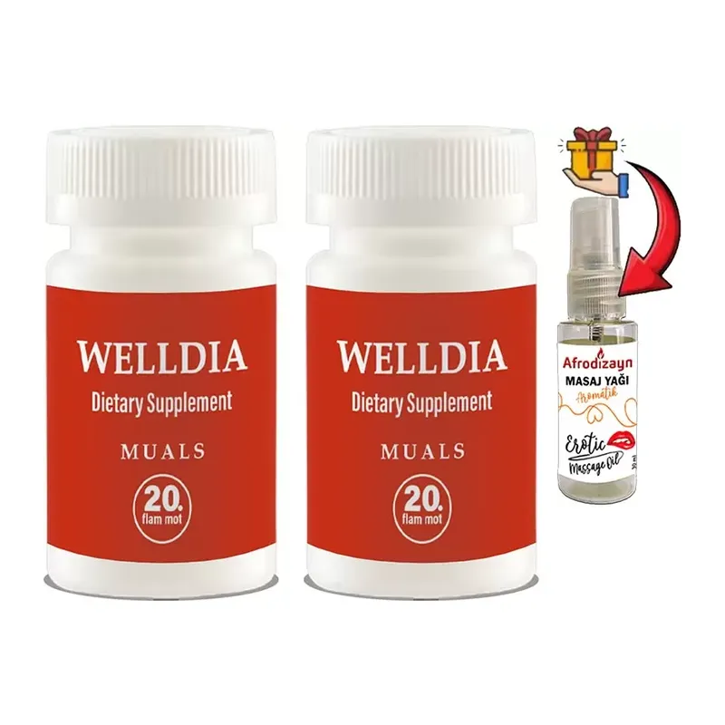 Welldia Prost Pro Caps: 2 Adet Erkeklere Özel Formüllü 20lı Takviyelik Kapsüller + 30 Ml Afrodizayn Masaj Yağı