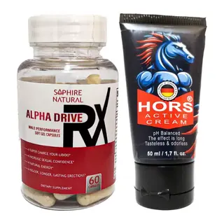 Alpha Drive Rx Erkeklere 60 Lı Soft Jel Formunda Özel Karışım + Hors Active Cream 50 Ml Erkek Katılaştırıcı Krem