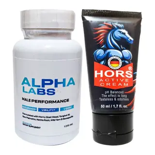 Alpha Labs Erkeklere 60 Lı Özel Karışımlı Kaps + Hors Active Cream 50 Ml Erkek Katılaştırıcı Krem