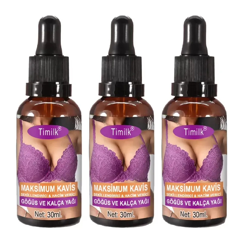 Timilk Maxcuve 3 Adet Kadınların Göğüslerine Özel Tasarlanmış İrisıkı Günlük Şekillendiricimasaj Yağı 30ml