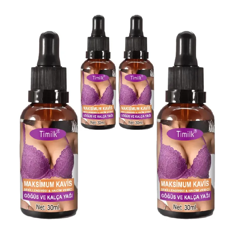 Timilk Maxcuve 4 Adet Kadınların Göğüslerine Özel Tasarlanmış İrisıkı Günlük Şekillendiricimasaj Yağı 30ml