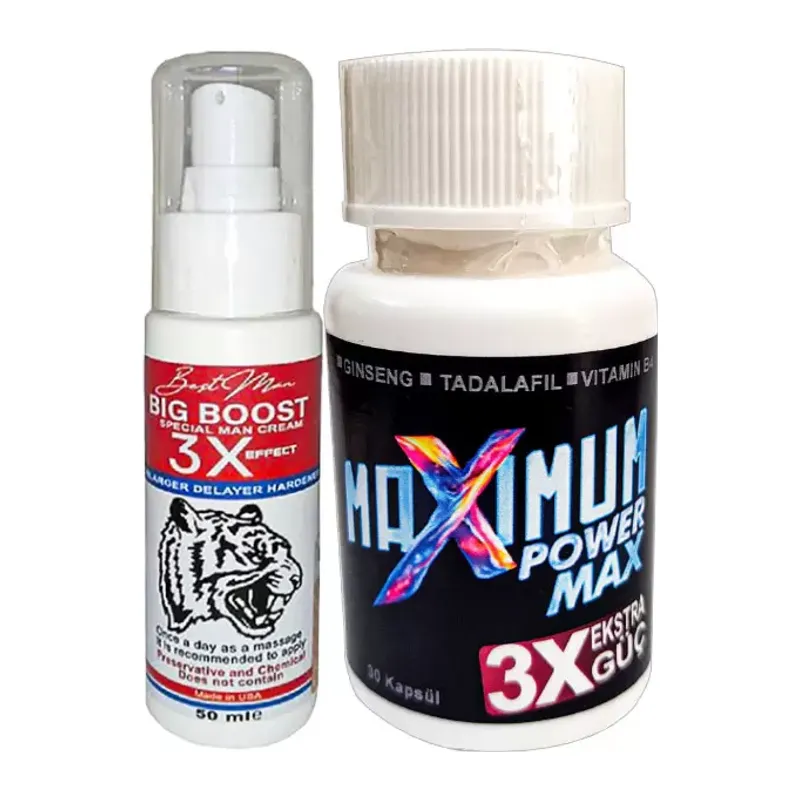 Maxsize 50 Ml Erkeğe Sertpenis Krem + Maximum Power Max White 30lu
