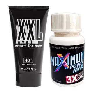 Hotxxl Erkeğe Özel Boy Çap 50 Ml Krem + 1 Adet 3x White Box Maximum 30 Lu