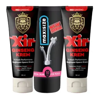 Xir Cream Sertpenis 50 Ml 2 Adet + Maxi Size Cream 50 Ml Erkeğe Özel Sertpenis Set