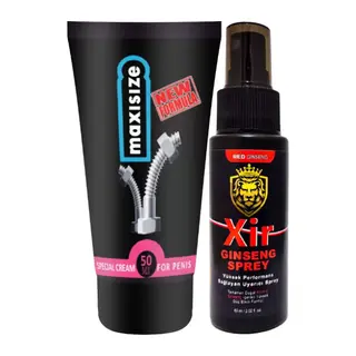 Maxisize Cream Erkeğe Özel 50 Ml Sertpenis Krem + Xir 60 Ml Erkeğe Özel Karışım Süre Sprey