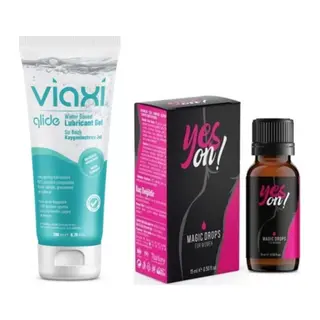 Viaxi Su Bazlı Glide Jel Sade 200 Ml + Yeson Magic Drops For Women 15 Ml