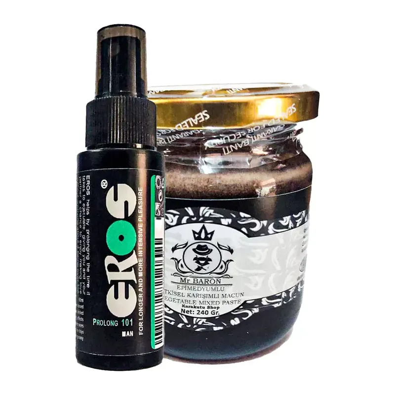 Eros Erosprof101 Büyük Boy Geciktiricisprey 60 Ml + Msterbaron Erkeklere "katılık" Hissi 240 Gr Macun